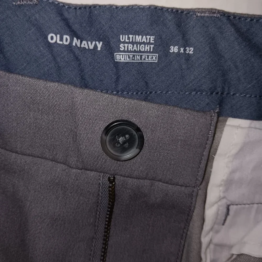 OLD NAVY FLEX ULTIMATE STRAIGHT LEG PANTS GRAY SIZE 36X32